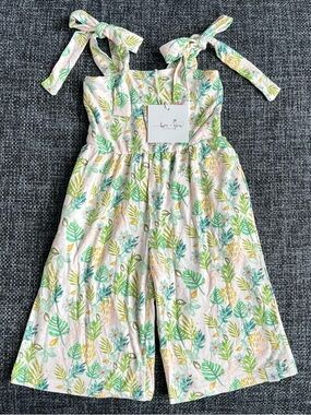 NWT Love & Grow Girls Tropical Leaves Romper Size 18 Months